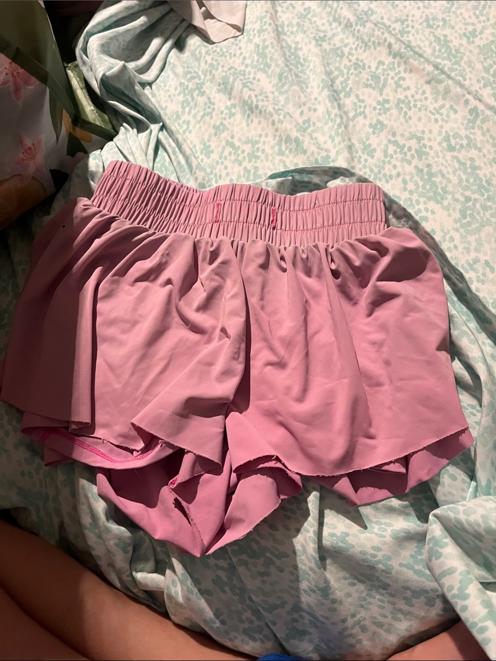 Pink Women's Athletic Ruffle Shorts